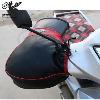 Saglabāt siltu motorolleru piederumi ziemas ādas moto plīša rokas aizsargs motociklu handguard siltumu daļa universālo motociklu cimdu