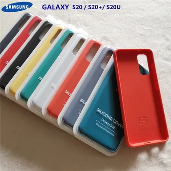Samsung Galaxy Gadījumā S20 Plus Ultra Segtu Silky Soft-Touch Original Style Šķidro Silikonu Atpakaļ Shell S20+ Grunts Slēgts