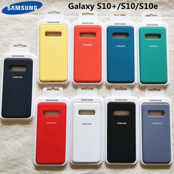 Samsung Galaxy S10 Plus Lietu Vāku Silky Soft-Touch Original Style Šķidruma Silikona Apvalks Galaxy S10+ S10E S10 Pilnībā Aizsargāt