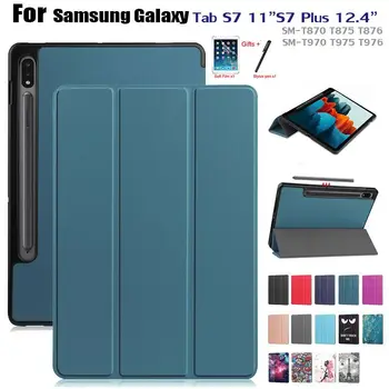 Samsung Galaxy Tab S7 Gadījumā SM-t870 T875 Vāks Samsung Tab S7 plus SM-T970 T975 magnētiskās aizsardzības ādas vāks +filma