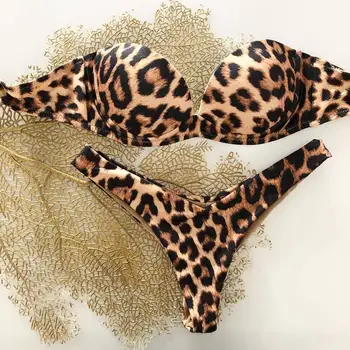 Seksīgi bikini, leoparda 2020. gadam sieviešu peldkostīmi sieviešu pārsējs peldkostīmu push up peldkostīms maillot de bain femme sandales biquinis