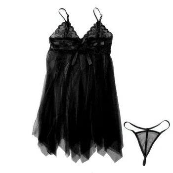 Sexy Sleepwear Sieviešu Nightgowns Redzēt Cauri Mežģīņu Sexy Apakšveļa, Babydoll, Nakts Kleita Sievietēm-Erotiska Apakšveļa Nightgowns