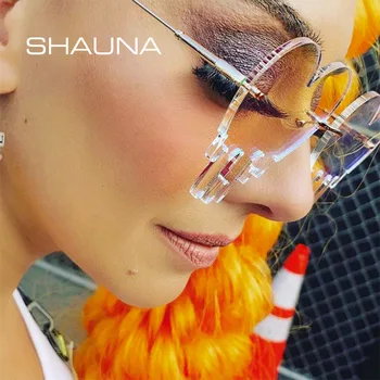 SHAUNA Modes bez apmales Sirds Saulesbrilles Unikālo Asaru Toņos UV400