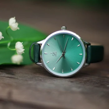 Shengke Multi Krāsu Sieviešu Pulksteņi Slim Dāma Modes Kvarca Skatīties PU Watchband Ūdensizturīgs Rokas pulksteni Relogio Feminino Meitenes Dāvanu