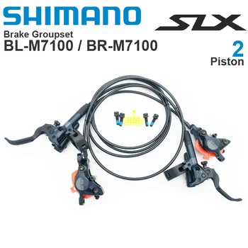 SHIMANO SLX M7100 Hidraulisko Bremžu Groupset M7100 Sviru, 2 virzuļu Bremzes ar J02A Kluči MTB Velosipēds Oriģinālās rezerves daļas,