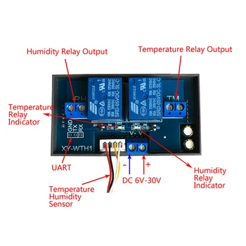 SHT20 Sensors Termostats Temperatūras un Mitruma Kontrolieris LCD Displejs Releja Modulis DC 6V-30V Ciparu LED Displejs
