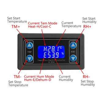 SHT20 Sensors Termostats Temperatūras un Mitruma Kontrolieris LCD Displejs Releja Modulis DC 6V-30V Ciparu LED Displejs