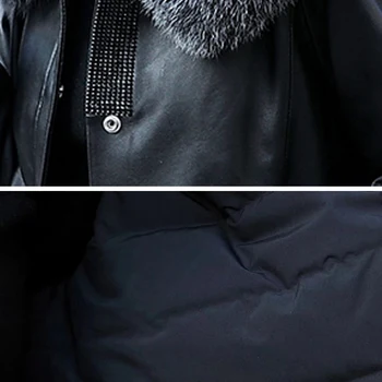 Sieviešu aitādas žaketes īstas ādas пальто женское melns nekustamā ādas mētelis sieviešu fox vilnas apkakle slim silts motociklu augšu