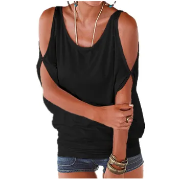 Sieviešu Blūzes 2020. Gada Vasaras Gadījuma Sexy Pie Pleca Blūze Plats Krekls ar Īsām Piedurknēm Mežģīnes up Solid O-veida kakla Tīra Mīksti Topi Blusas