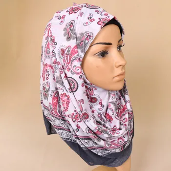 Sieviešu jersey iespiests ziedu šalle bohēmijas elastīgs indijas vasaras šalles šalles hijab musulmaņu ilgi, wrap galvu šalli 180*80cm