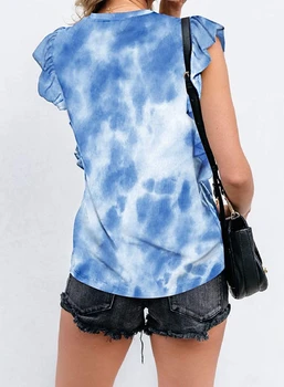 Sieviešu Kaklasaites Krāsu Varavīksnes Drukas T-krekls Vasaras modes Tauriņš Piedurknēm 2020 