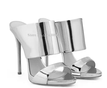 Sieviešu Modes Duncis Papēdi Tupele Sandales Luksusa Šampanieša Sudraba Augstpapēžu Sandales Kurpes Lady Liela Izmēra Gadījuma Sandales
