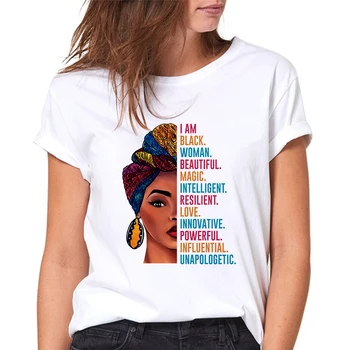 Sieviešu T-Krekli, Melna Āfrikas meitene Iespiests T Harajuku Vintage Krekls 2020 