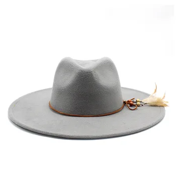 Sieviešu vilnas silts sekla top fedora modes tendence unisex caps vienkrāsainu liela izmēra džeza cepures, vīriešu klasisko kaulu katliņš cepuri vīrietis