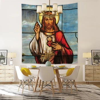 Silstar Tex Jēzus Virgin Sienas Gobelēns Austi Guļamistaba Dekorēšana Eiropas Gobelēns Kristietība Lūgšanu Boho Karājas Māksla Glezniecība