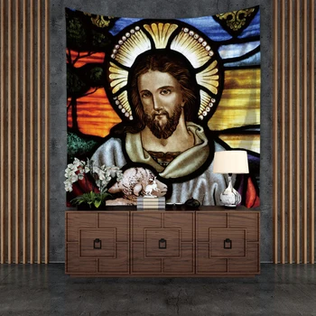 Silstar Tex Jēzus Virgin Sienas Gobelēns Austi Guļamistaba Dekorēšana Eiropas Gobelēns Kristietība Lūgšanu Boho Karājas Māksla Glezniecība