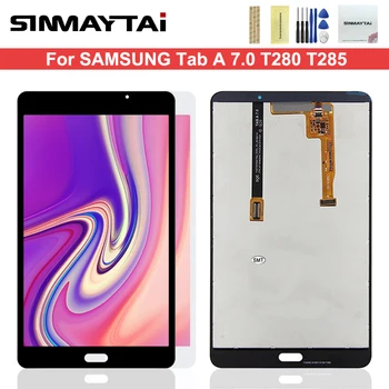 Sinmaytai Samsung Galaxy Tab 7.0 T280 T285 LCD Displeja Monitors + skārienjūtīgu Ekrānu Stikla Digitizer Montāža Nomaiņa