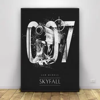 Skyfall Black & White Klasisko Filmu Plakātiem Zīda SIENAS Mākslas Dekoru Glezna Bez Rāmja