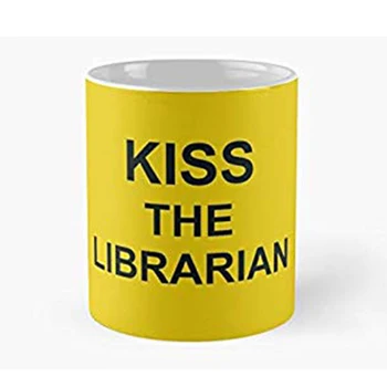 Skūpsts Bibliotekāra Classic Dzeltena Krūze Tasi Kafijas, Tējas Mīļotājiem BUFFY THE VAMPIRE SLAYER Dāvanu
