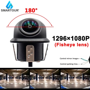 Smartour HD 1296x1080P 180 Grādu Platleņķa Objektīvs Nakts Redzamības Transportlīdzekļu Atpakaļskata Atpakaļgaitas Kamera ar Auto Monitora vai DVD Android