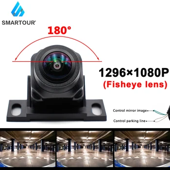 Smartour HD 1296x1080P 180 Grādu Platleņķa Objektīvs Nakts Redzamības Transportlīdzekļu Atpakaļskata Atpakaļgaitas Kamera ar Auto Monitora vai DVD Android