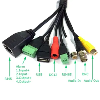 SMTSEC Pilnu Funkciju Tīkla Kabelis RJ45+BNC+DC+USB+Audio ieeja+Audio izeja+RS485+Modinātājs KĪN PCB IP Board Kameras Modulis (UG)