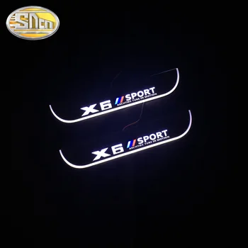 SNCN 4GAB Akrila Dinamisko LED Laipni Pedāli Auto Pretnodiluma Plāksnes Pedāli, Durvis, Palodzes Ceļš, Gaisma, Lai BMW X6 E71 F16 G06