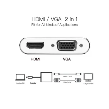 Snowkids VGA Maiņa Sadalītāja Mini DP, HDMI VGA par MacBook for Surface Pro Klēpjdatoru/Virsmas Grāmata/Virszemes 3/ Studio