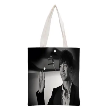 Somā Koreja-Pop Lee Seung Gi drukāšana, kanvas tote soma Atkārtoti Salokāms Auduma Sieviešu Somas 30x35cm pielāgotu jūsu attēlu