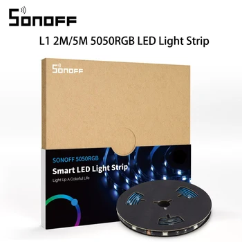 Sonoff 5050RGB 2M/5M LED Lentes Aptumšojami Flexiable Smart Krāsains Gaismas Lentes Darbu Ar Sonoff L1 Kontrolieris Atbalsta Alexa