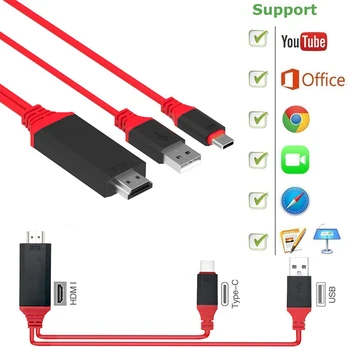 SOONHUA USB-C HDMI Kabeli C Tipa HDMI Adapteris priekš MacBook Samsung Galaxy S9/S8 Huawei Mate 10 Pro P20 USB-HDMI Adapteris C