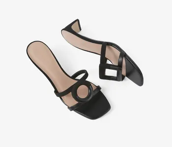 SOUTHLAND biroja lady style sprādzes modes mūļu sandales sieviešu kurpes sievietei sieviešu kurpes sieviešu sandales papēža čības sievietēm