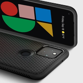 Spigen Šķidru Gaisu Gadījumā Google Pikseļu 5 - Matēts Melns Anti-Slip Elastīgu TPU Viegls Plānas Gadījumā & Cover