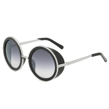 Spogulis Kārta Steampunk Saulesbrilles, Vīriešu, Sieviešu Aplis Brilles Zīmola Dizainere, Retro, Vintage, Saulesbrilles UV400 Sunglass Oculos Okulary