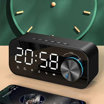 Spogulis, Modinātājs Bluetooth Speaker Digitālais Displejs, Radio Modinātājs Stilīgs Izsmalcinātu Skaļrunis Bezvadu LED Pulkstenis Skaļrunis Karstā