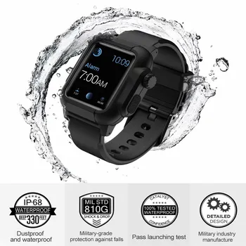 Sporta Silikona Siksniņa Apple Skatīties Joslas 42/40/44mm Ūdensizturīgs Aizsardzības Gadījumā+Aizstāt Aproce par iWatch Sērijas SE/6/5/4/3/2