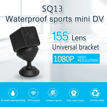 SQ13 Mini Kameras, WIFI, Kamera HD 1080P Nakts Redzamības Ūdensizturīgs Apvalks, CMOS Sensors Kustības Dection Videokamera, Diktofons wi-fi