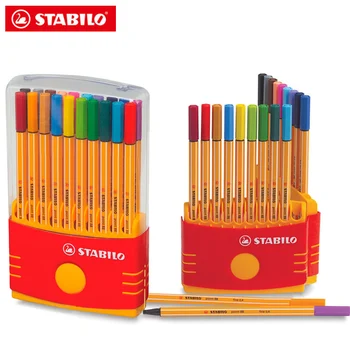 STABILO Point 88 Pildspalvas Fineliner, 0.4 mm - 20-Pildspalvu Komplekts Colorparade 20 Asorti Krāsas