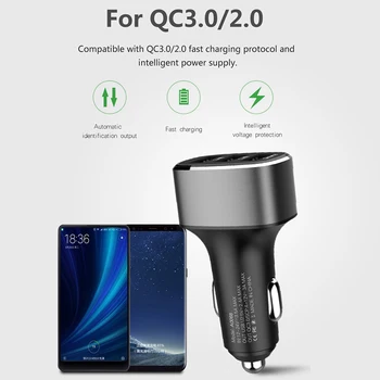 SUNPHG USB Automašīnas Lādētājs Ātri Uzlādēt 3.0 2.0 3 Ostā C tipa Automašīnu Ātrās Uzlādes par Huawei Supercharge Samsung iPhone Mobilais Tālrunis