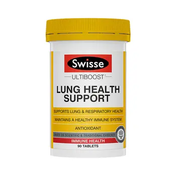 Swisse Ultiboost Plaušu Veselības Atbalsta 90 Tabletes Atbalsta Plaušu Elpošanas orgānu, Imūnsistēmas Veselību Antioksidants Expectorant A Vitamīna MK 90