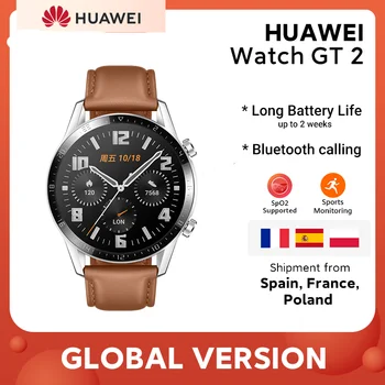 Sākotnējā HUAWEI Skatīties GT 2 GT2 GPS 14 Dienu Darba Tālrunis Smart Zvanu Asins Skābekļa Sirds ritma Noteicējs Par Android, iOS Smart