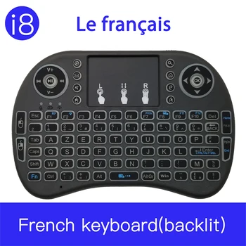 Sākotnējā i8 franču Versija 2.4 GHz Clavier français i8 Bezvadu Tastatūru, Gaisa Pele Touchpad Rokas Android TV BOX Mini PC