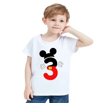 T-krekls Bērnu Skaits 1-10 Dzimšanas diena ir 2021. jauniem Meitenes un Zēni Smieklīgu T kreklu Baby Happy Birthday Vēstuli Loku Gudrs Izdrukāt Dāvanu Drēbes