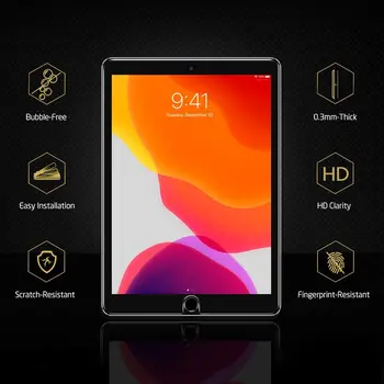 Tablete Rūdīta Stikla Ekrāna Aizsargs Vāks Apple iPad 2020. gada 8. 10.2 collu pret Skrāpējumiem Anti-pirkstu nospiedumu Aizsardzības Plēves