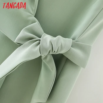 Tangada sieviešu komplekti zaļo loku, uzvalks, veste 2 gabals, kas elegants sieviešu jaka dāmas Sleevless žakete, Bikses, Komplekti DA138