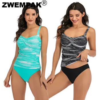 Tankini peldkostīmi sievietēm,2020. gada vasaras retro tankinis kopums,svītrainām iespiesti divi gabali peldēties uzvalku,peldkostīmi sievietēm, plus lieluma tankini