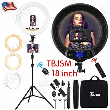 TBJSM 18-collu Ring Light Komplekts ar Gredzenu Gaismas ar Gaismas Stāvēt pārnēsājama Soma, Adapteri Kamera Viedtālrunis YouTube TikTok Self-Portrait