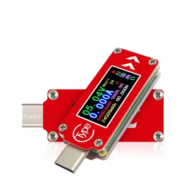TC64 Tips-C USB Testera LCD displejā Ciparu Spriegums Strāvas Skaitītājs Voltmetrs Amp Volt Ammeter Detektoru Power Bank Lādētāja Indikators 20%