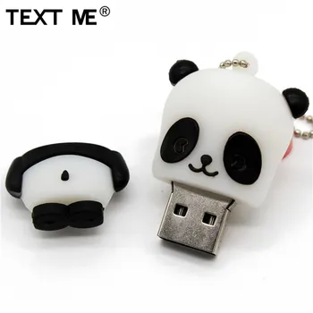 TEKSTA MAN karikatūra 64GB ķīna Giant panda modelis usb flash drive usb 2.0 4GB 8GB 16GB 32GB dāvanu pendrive