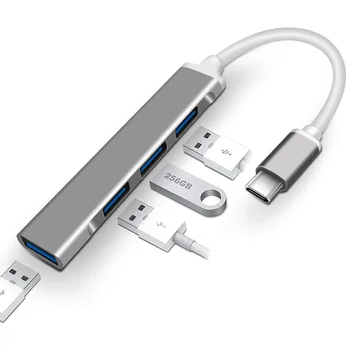Terow USB Type C HUB USB 3.0 Adapteris Thunderbolt 3 Doks DATORU, Portatīvo Datoru Ethernet Piederumi USB-C 3.1 Sadalītājs